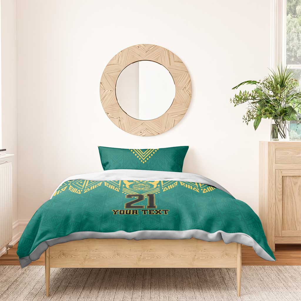 Afro-Jamaicans Tribal Custom Football Bedding Set Green Style