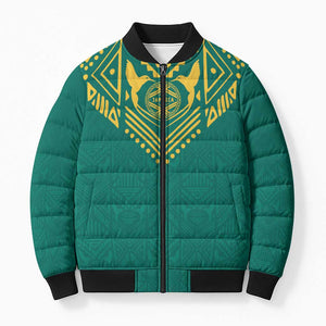 Afro-Jamaicans Tribal Custom Football Bomber Puffer Jacket Green Style