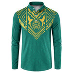 Afro-Jamaicans Tribal Custom Football Button Sweatshirt Green Style