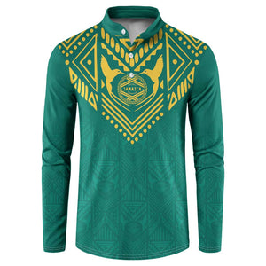Afro-Jamaicans Tribal Custom Football Button Sweatshirt Green Style
