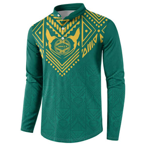 Afro-Jamaicans Tribal Custom Football Button Sweatshirt Green Style