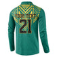Afro-Jamaicans Tribal Custom Football Button Sweatshirt Green Style