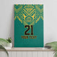 Afro-Jamaicans Tribal Custom Football Canvas Wall Art Green Style