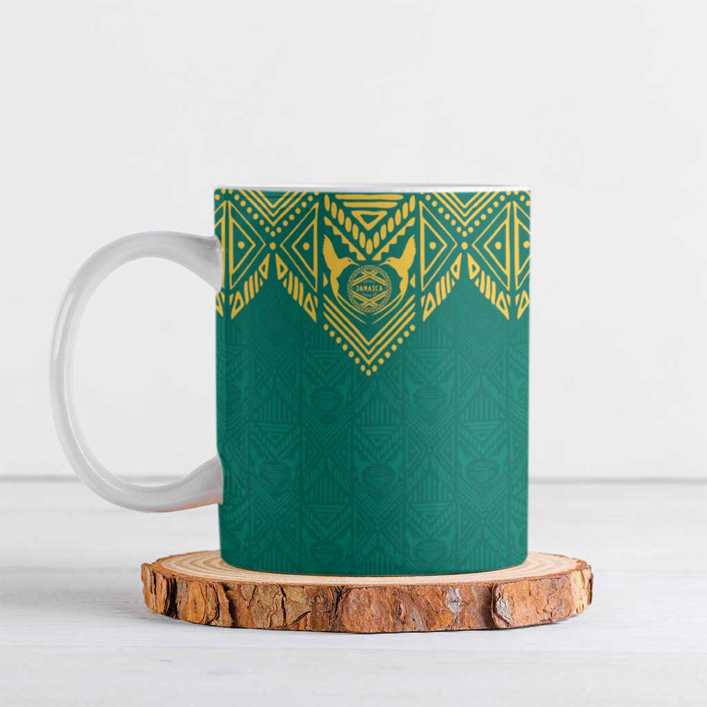 Afro-Jamaicans Tribal Custom Football Ceramic Mug Green Style