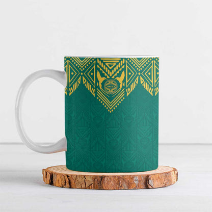Afro-Jamaicans Tribal Custom Football Ceramic Mug Green Style