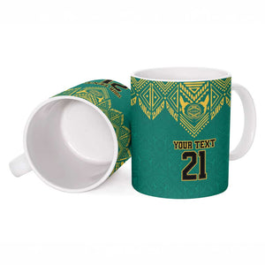 Afro-Jamaicans Tribal Custom Football Ceramic Mug Green Style