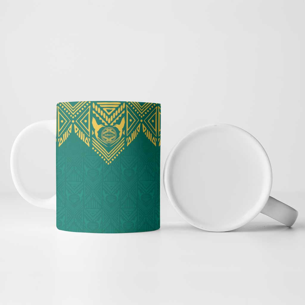 Afro-Jamaicans Tribal Custom Football Ceramic Mug Green Style