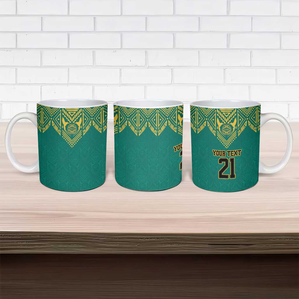 Afro-Jamaicans Tribal Custom Football Ceramic Mug Green Style