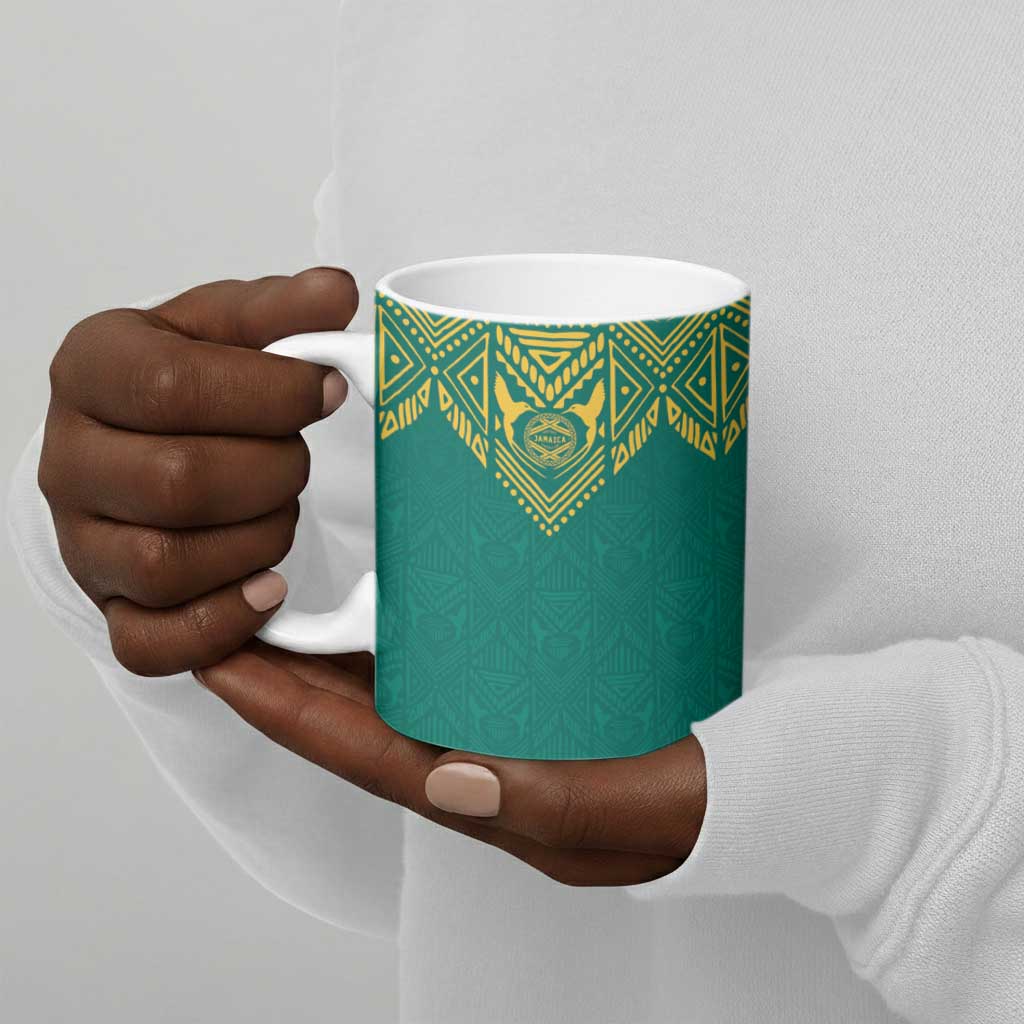 Afro-Jamaicans Tribal Custom Football Ceramic Mug Green Style