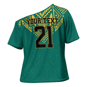 Afro-Jamaicans Tribal Custom Football Cross Shoulder Shirt Green Style