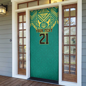 Afro-Jamaicans Tribal Custom Football Door Cover Green Style