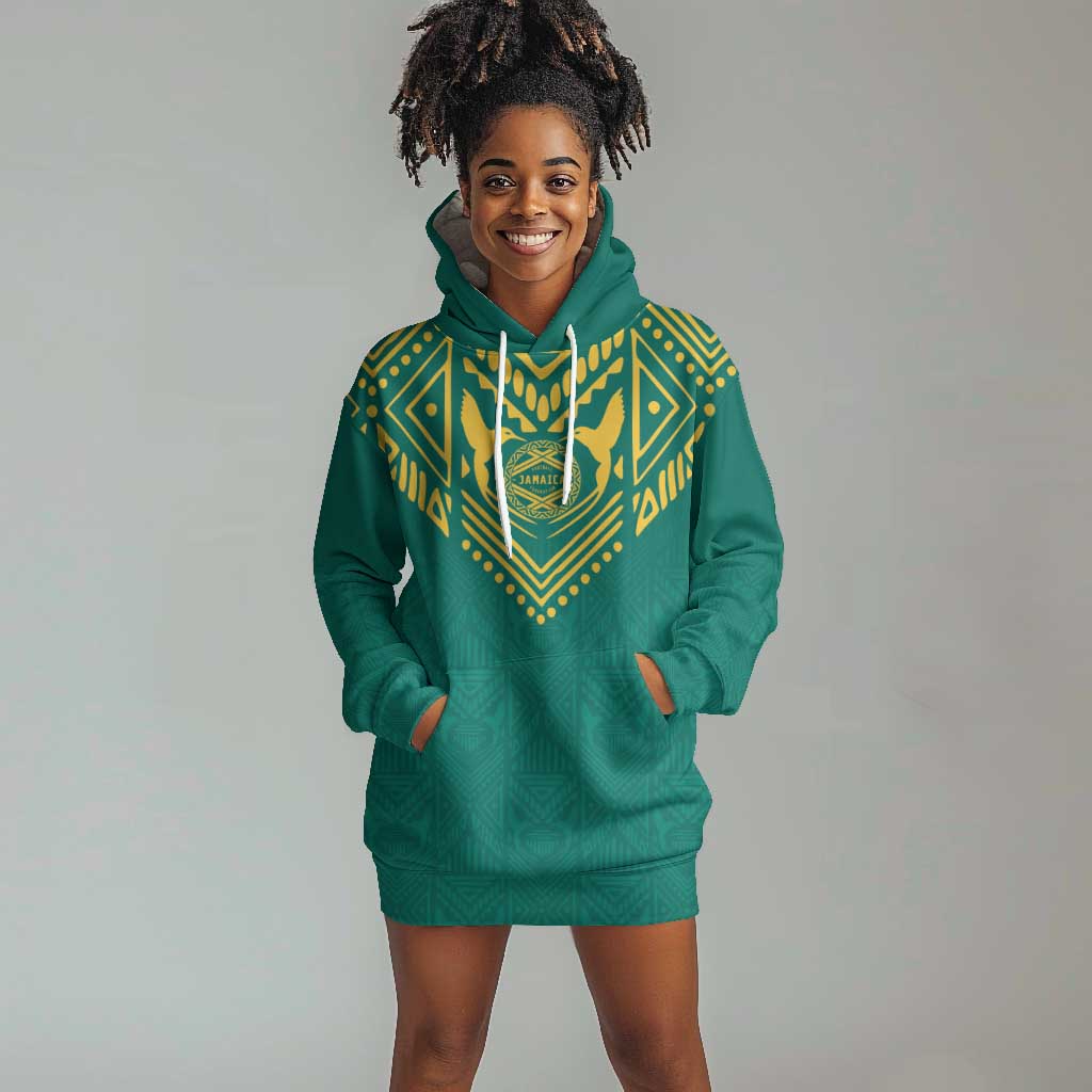 Afro-Jamaicans Tribal Custom Football Hoodie Dress Green Style