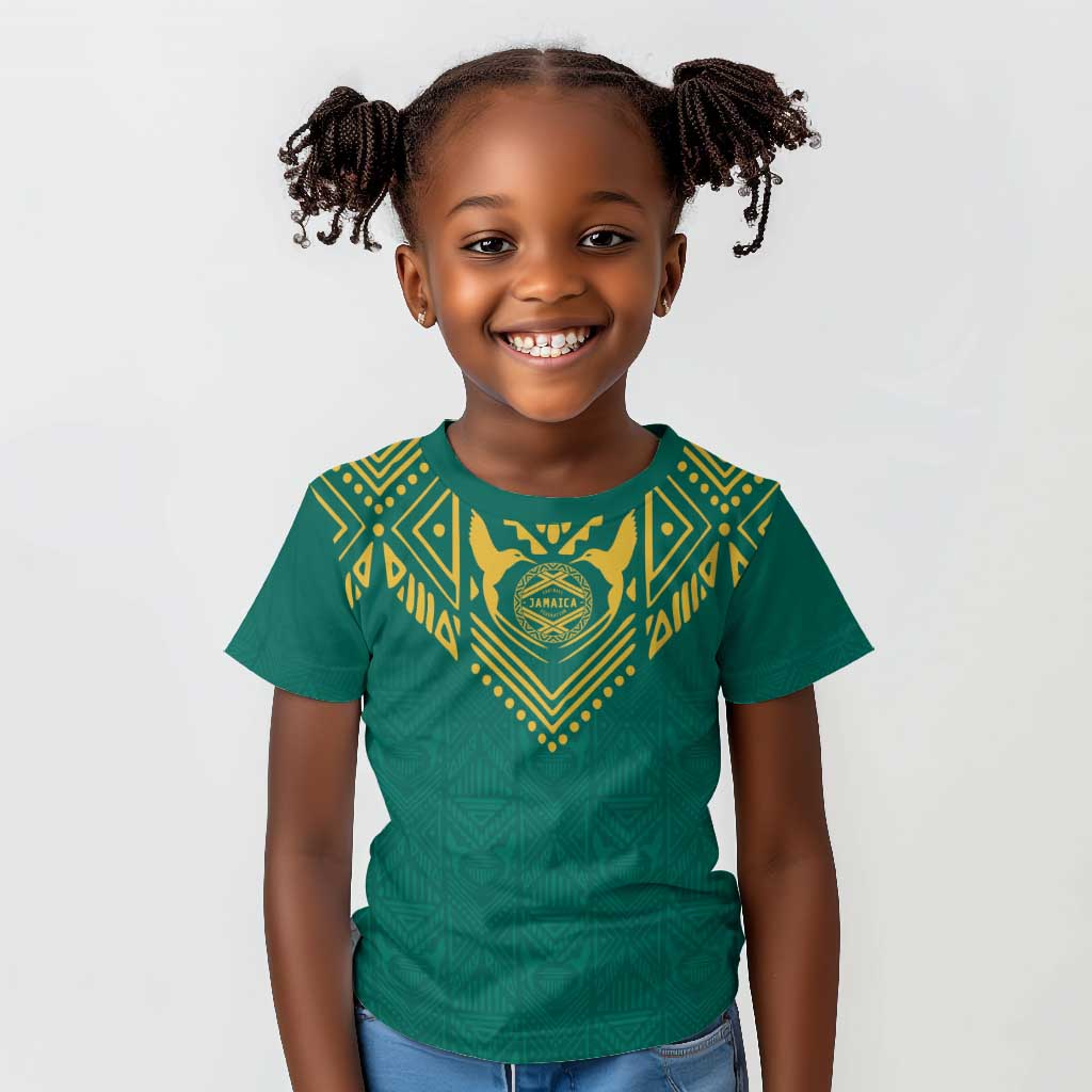 Afro-Jamaicans Tribal Custom Football Kid T shirt Green Style