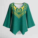 Afro-Jamaicans Tribal Custom Football Kimono Sleeve Blouse Green Style