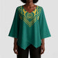 Afro-Jamaicans Tribal Custom Football Kimono Sleeve Blouse Green Style