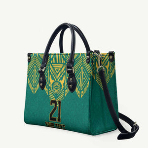 Afro-Jamaicans Tribal Custom Football Leather Bag Green Style
