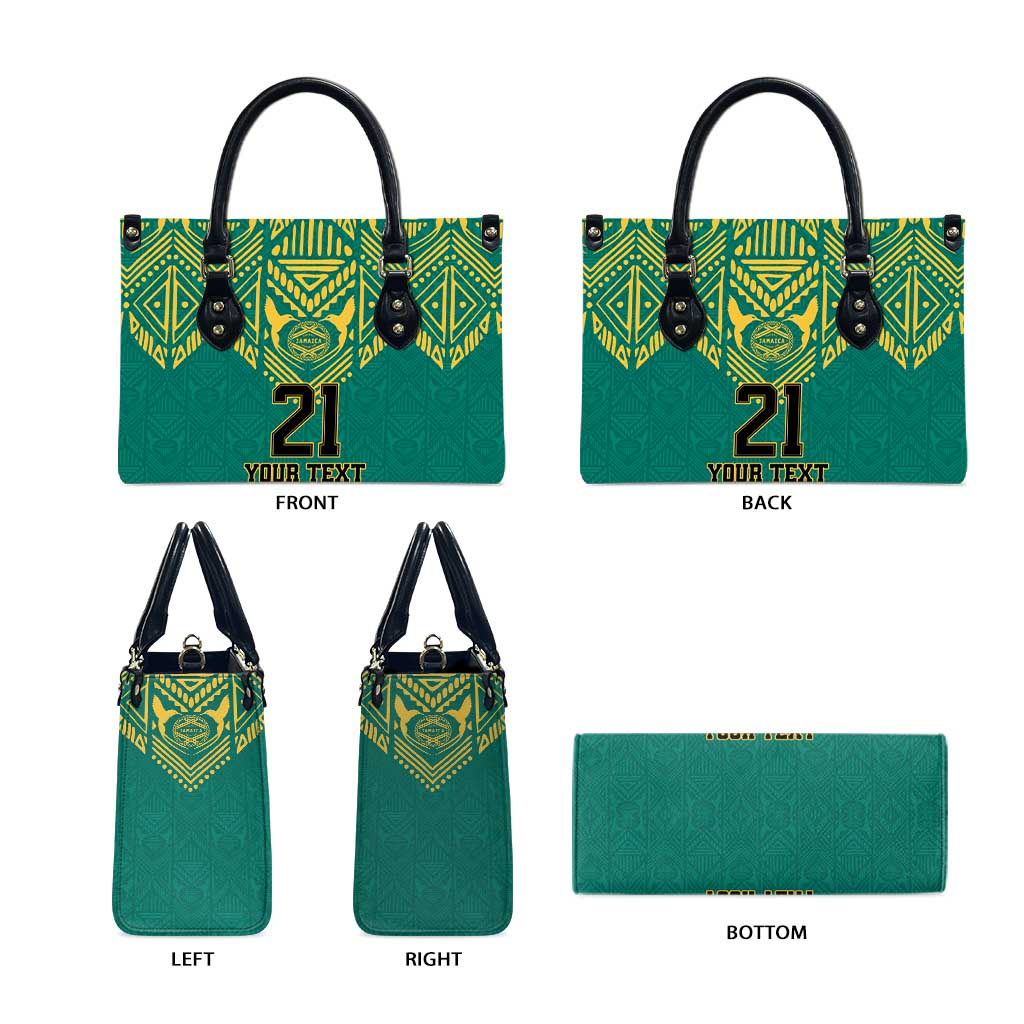 Afro-Jamaicans Tribal Custom Football Leather Bag Green Style