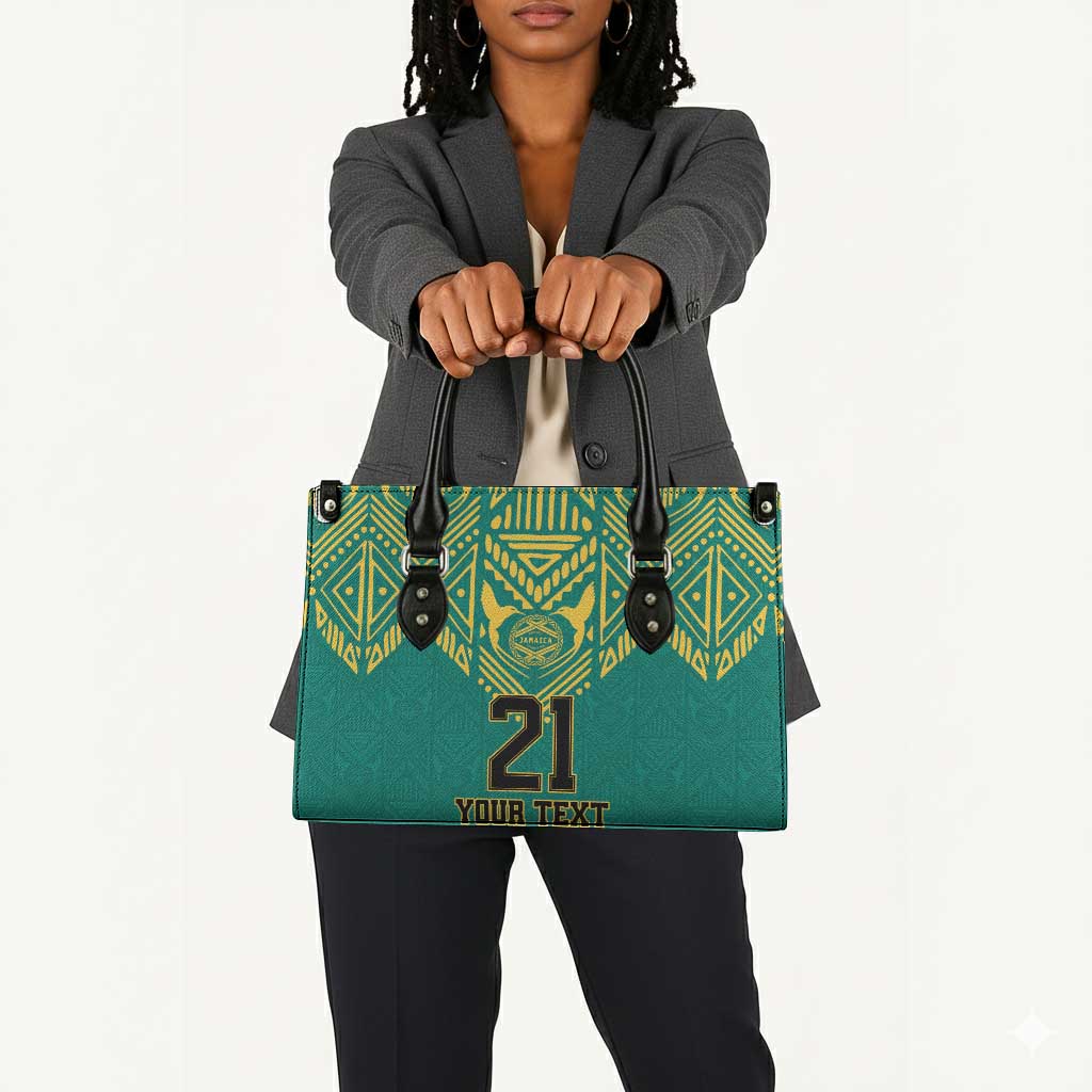 Afro-Jamaicans Tribal Custom Football Leather Bag Green Style