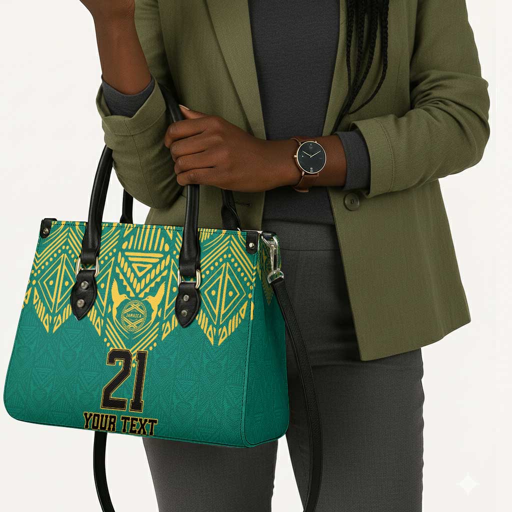 Afro-Jamaicans Tribal Custom Football Leather Bag Green Style