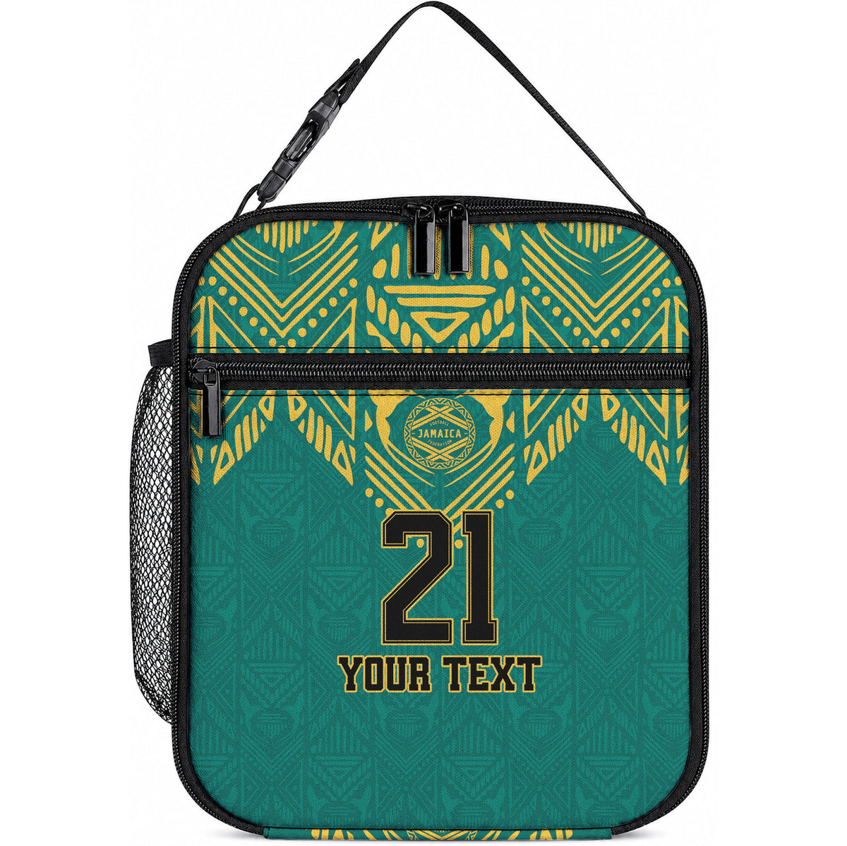 Afro-Jamaicans Tribal Custom Football Lunch Bag Green Style