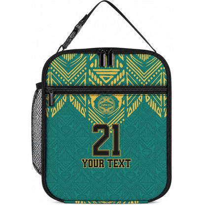 Afro-Jamaicans Tribal Custom Football Lunch Bag Green Style