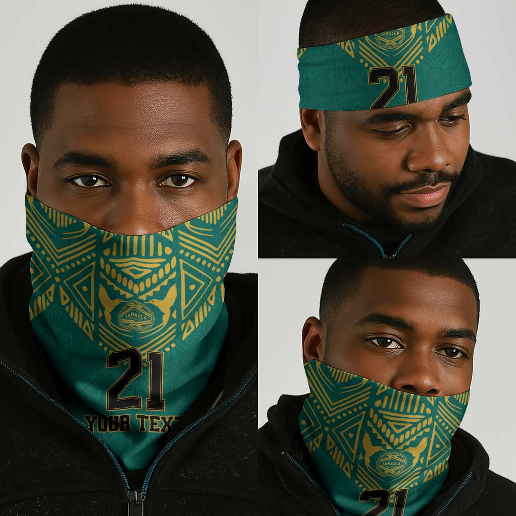 Afro-Jamaicans Tribal Custom Football Neck Gaiter Green Style LT9