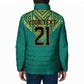 Afro-Jamaicans Tribal Custom Football Padded Jacket Green Style