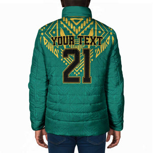 Afro-Jamaicans Tribal Custom Football Padded Jacket Green Style