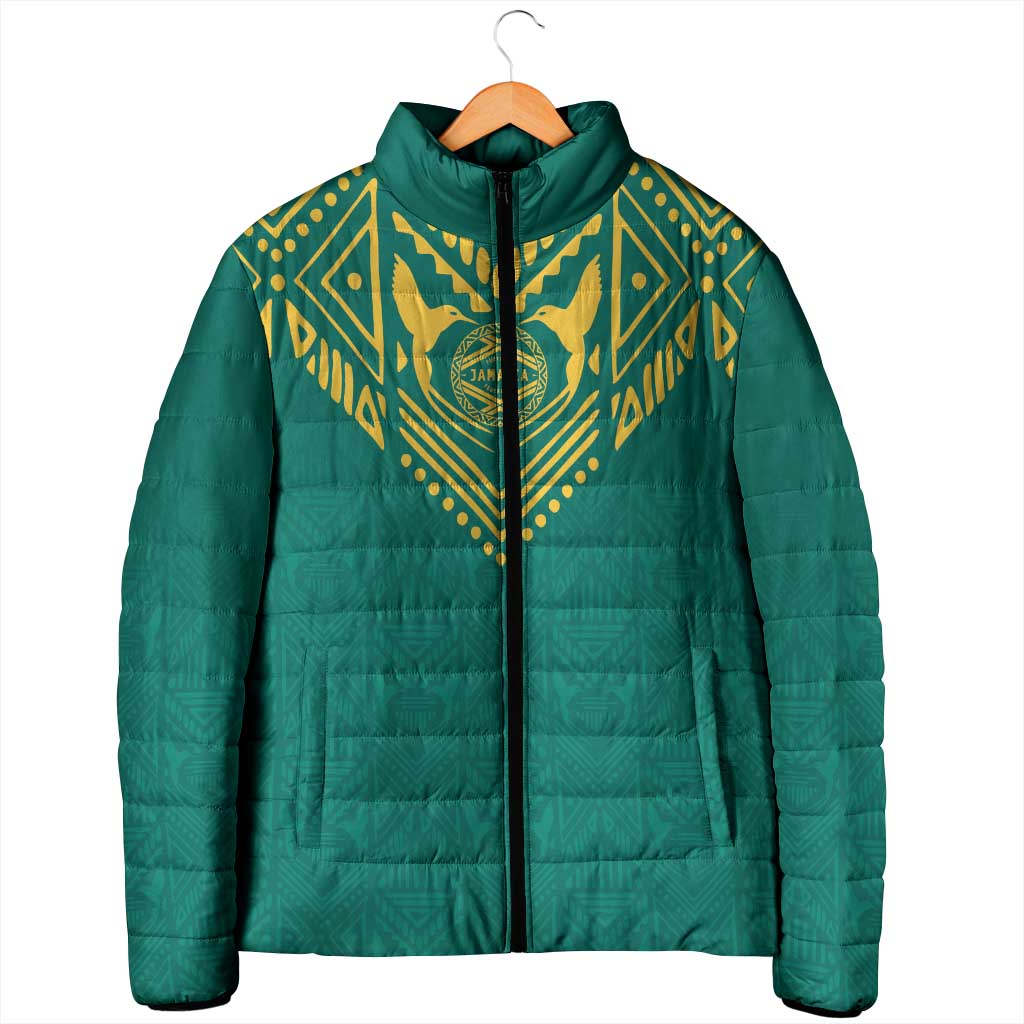Afro-Jamaicans Tribal Custom Football Padded Jacket Green Style
