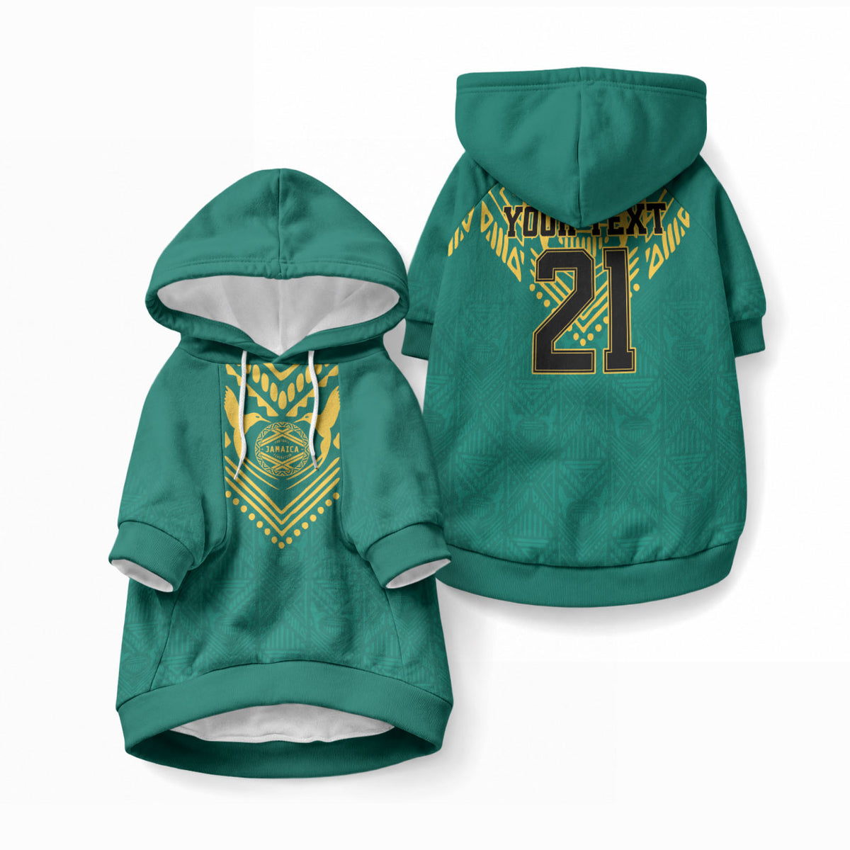 Afro-Jamaicans Tribal Custom Football Pet Hoodie Green Style