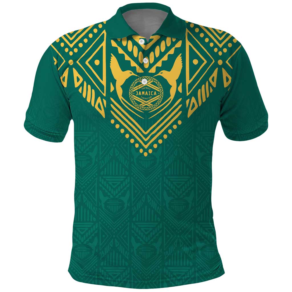 Afro-Jamaicans Tribal Custom Football Polo Shirt Green Style