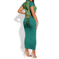 Afro-Jamaicans Tribal Custom Football Short Sleeve Bodycon Dress Green Style LT9