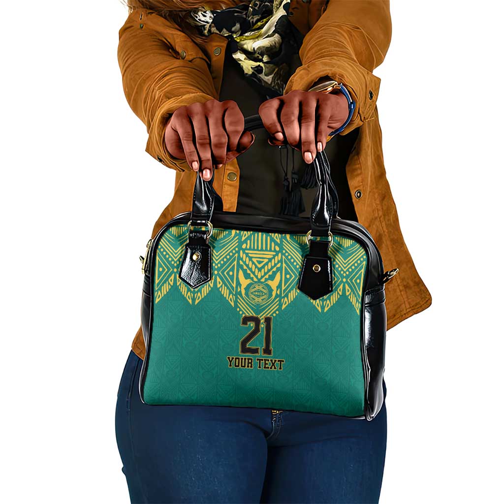 Afro-Jamaicans Tribal Custom Football Shoulder Handbag Green Style