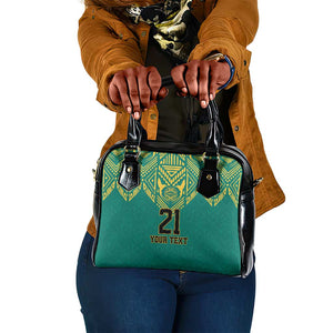 Afro-Jamaicans Tribal Custom Football Shoulder Handbag Green Style