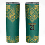 Afro-Jamaicans Tribal Custom Football Skinny Tumbler Green Style