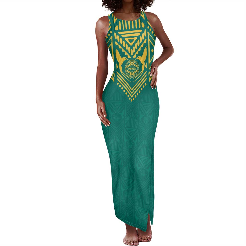 Afro-Jamaicans Tribal Custom Football Tank Maxi Dress Green Style