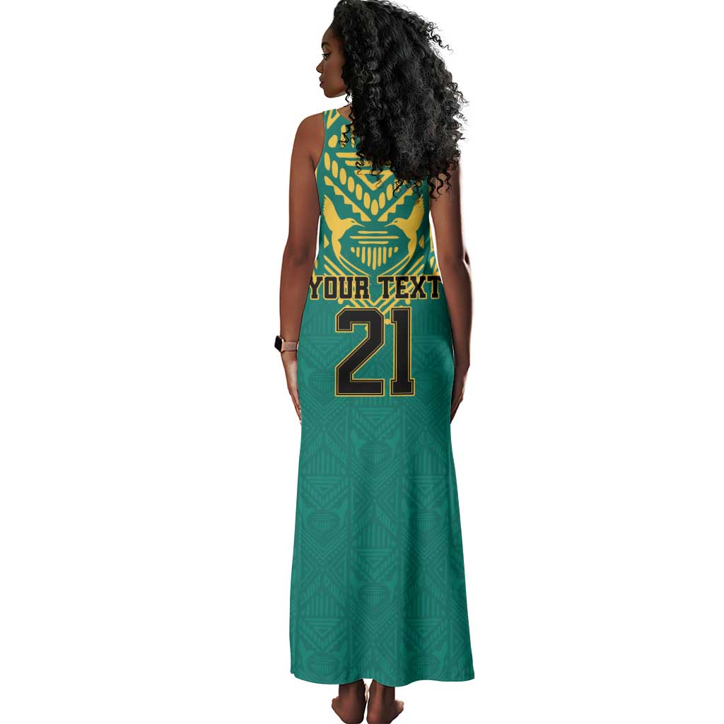 Afro-Jamaicans Tribal Custom Football Tank Maxi Dress Green Style