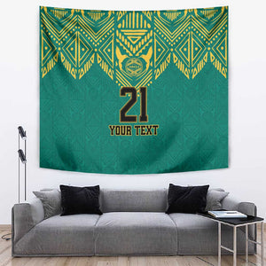 Afro-Jamaicans Tribal Custom Football Tapestry Green Style