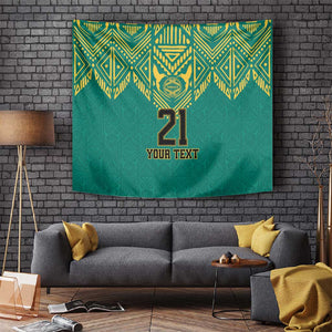 Afro-Jamaicans Tribal Custom Football Tapestry Green Style