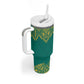 Afro-Jamaicans Tribal Custom Football Tumbler With Handle Green Style