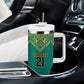 Afro-Jamaicans Tribal Custom Football Tumbler With Handle Green Style