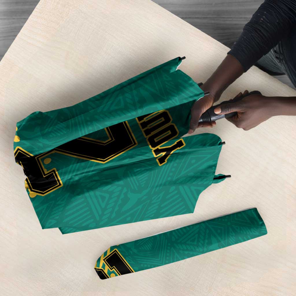 Afro-Jamaicans Tribal Custom Football Umbrella Green Style