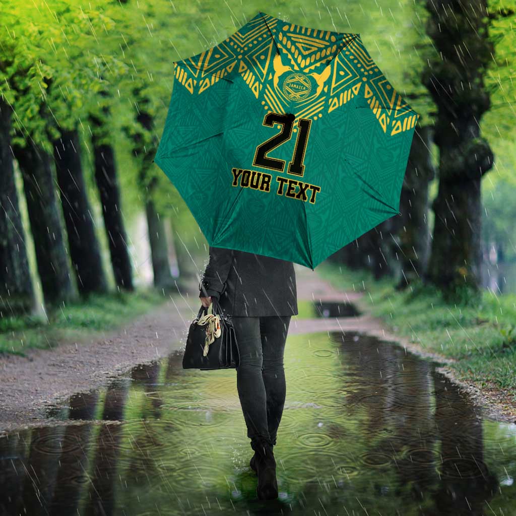 Afro-Jamaicans Tribal Custom Football Umbrella Green Style