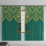 Afro-Jamaicans Tribal Custom Football Window Curtain Green Style