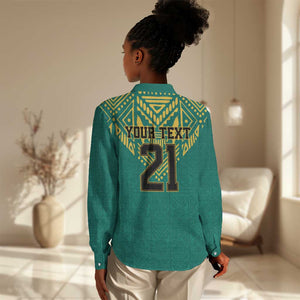 Afro-Jamaicans Tribal Custom Football Women Casual Shirt Green Style