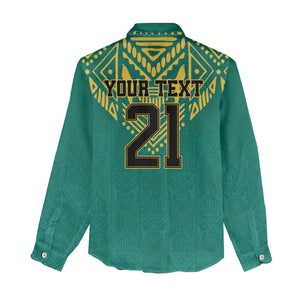 Afro-Jamaicans Tribal Custom Football Women Casual Shirt Green Style