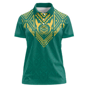 Afro-Jamaicans Tribal Custom Football Women Polo Shirt Green Style