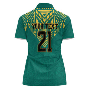 Afro-Jamaicans Tribal Custom Football Women Polo Shirt Green Style