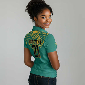 Afro-Jamaicans Tribal Custom Football Women Polo Shirt Green Style