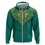 Afro-Jamaicans Tribal Custom Football Zip Hoodie Green Style